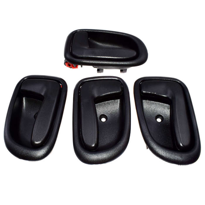 4PC Front Rear Left Right Inner Door Handle Black For Toyota Corolla Geo Prizm