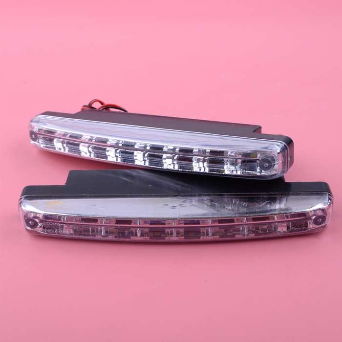 2x Universal Daytime Running Light White LED Light Low Power DRL Fog Driving