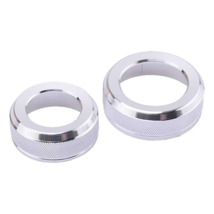 3pcs Silver AC Radio Switch Knob Ring Covers Fit For Ford Ranger 2023 2024 2025