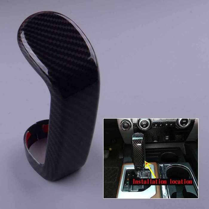 Carbon Fiber Style Gear Shift Knob Cover Trim Fit For Toyota Tundra 2014 to 2021