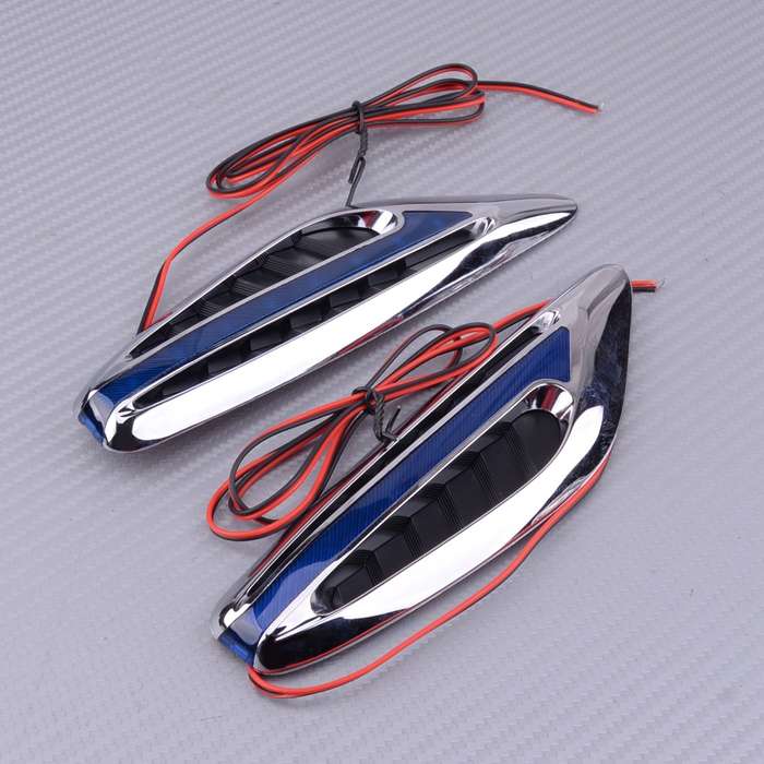 Universal Car Fender LED Side Marker Light Turn Signal Lamps Indicator Blue