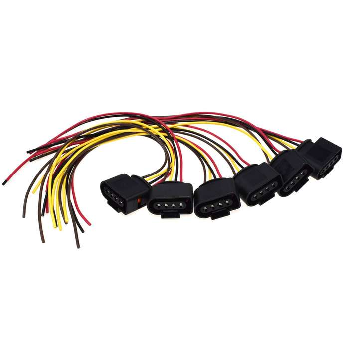 6PCS For Audi VW 4 Pin Ignition Coil Repair Connector Pigtail Wire Harness New