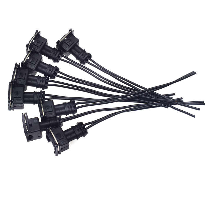 8PCS 2 Way Fuel Injector EV1 Female Connector Plug Clip Harness Pigtail Wiring