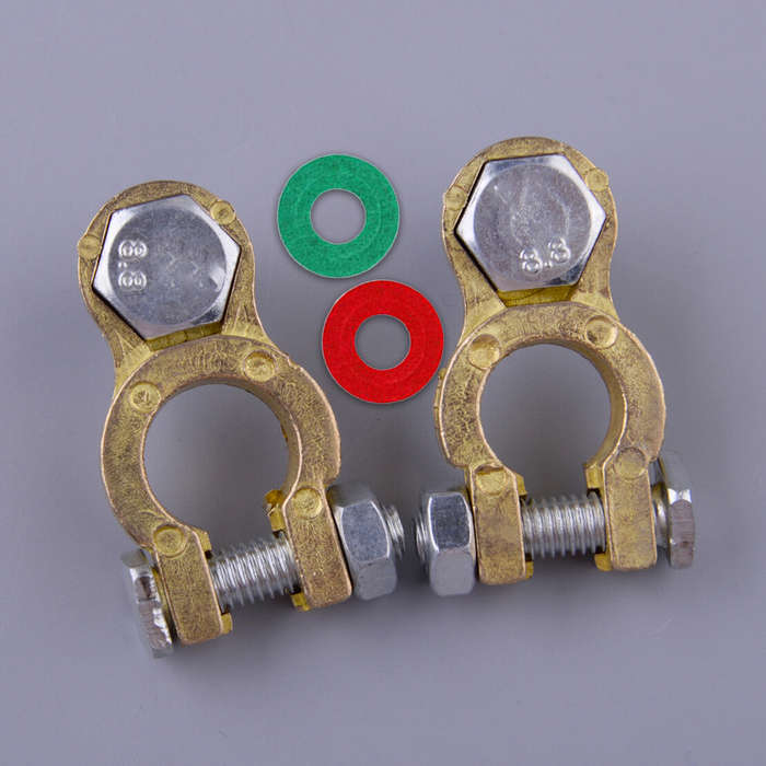 Pair M10 Battery Terminal Connector Cable Clamp Clip Parts Universal New