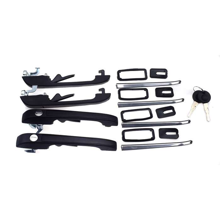 4PCS Front Rear Left Right Exterior Door Handles W/Key For VW Golf Jetta Rabbit