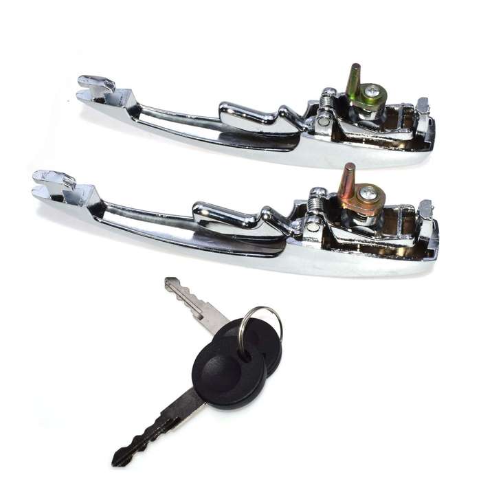 Pair Outer Door Handles W/ Keys For VW Super Beetle Bug 1968-1979 113837205M New