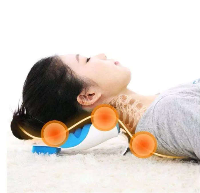 Stiff Neck and Shoulder Relaxer Pain Relief Spine Support Traction Pillow