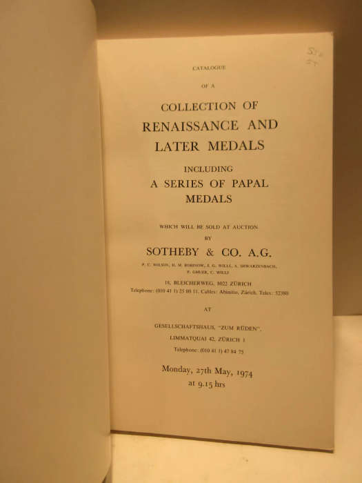 A Collection of Renaissance and later Medals (1974)