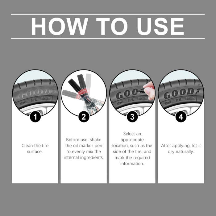 Tire Permanent Paint Marker Pen Car Tyre Rubber Universal Waterproof Oil Based
