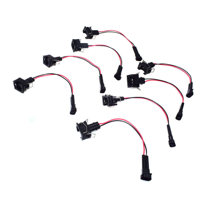 8pcs For LQ4, LQ9 4.8 5.3 6.0 wire Harness to LS1 LS6 LT1 EV1 Injector Adapters