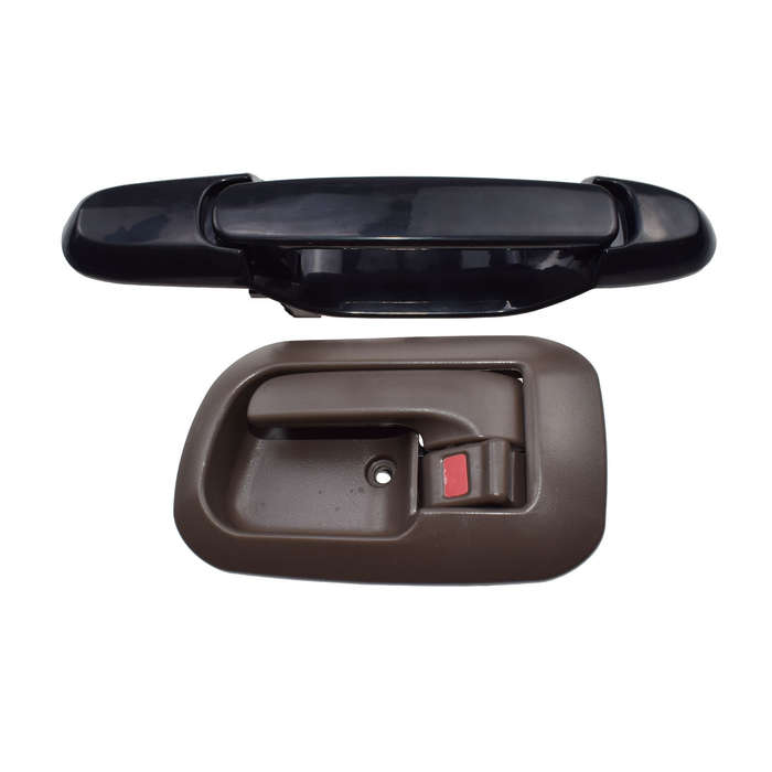 Set 2 Black Outside Brown Inside Rear Left Door Handles For 98-03 TOYOTA SIENNA