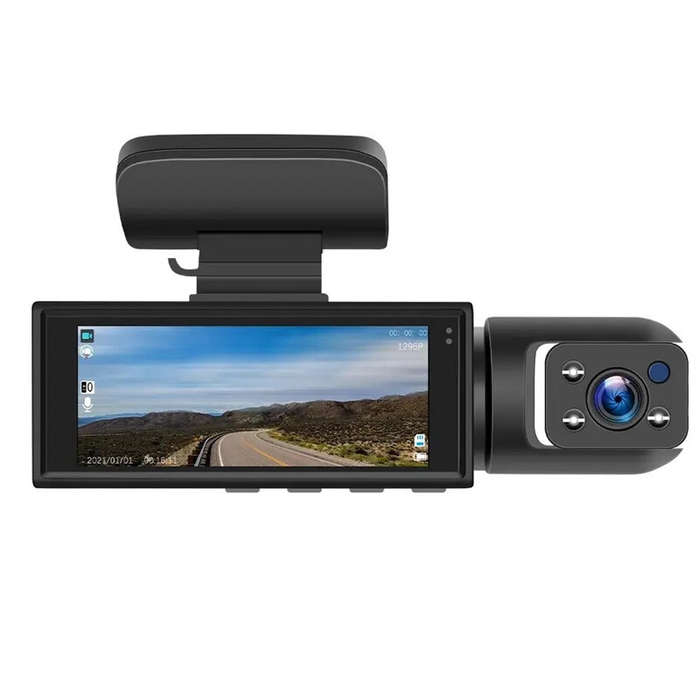 Dash Cam 3.16in Night Vision Dual Lens Car DVR Recorder Front Inside Camera Get