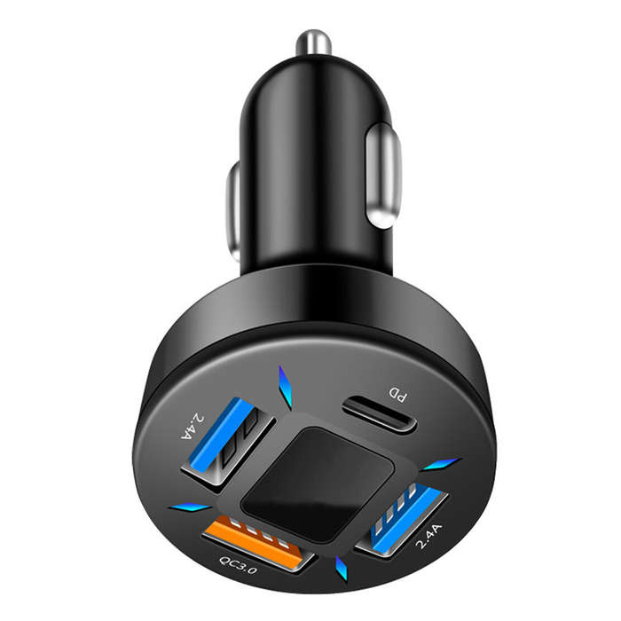 4USB Ports Fast Charging Car Cigarette Lighter Socket Splitter Power Adapter jk