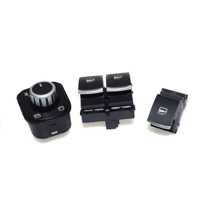 New Set Chrome Electric Power Window Mirror Switch For VW Eos Golf MK5 MK6 GTI