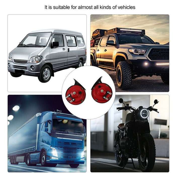 2Pcs 115DB 24V HIGH Sound Waterproof Air Horn Electric Snail Horn For Automobile