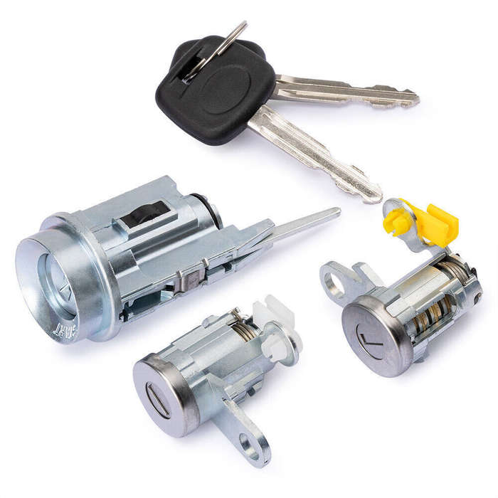 Ignition Switch Lock Key and Front Door Lock Cylinder Set for Toyota Tacoma