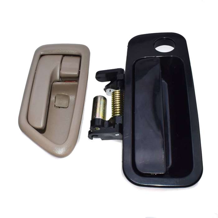 2Pcs Front Left Black Outside & Tan Inside Door Handle For Toyota Camry 97-01