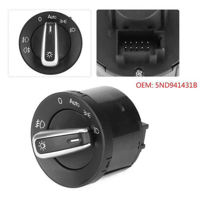 5ND941431A Euro Headlight Switch Light Fits VW Passat CC B6 Jetta Golf MK5 MK6
