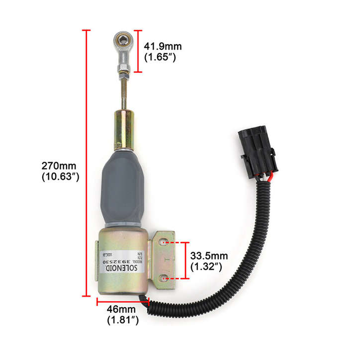 Fuel Shut Off Solenoid SA-4756 24V 3932530 For Cummins Excavator 5.9L 6BT