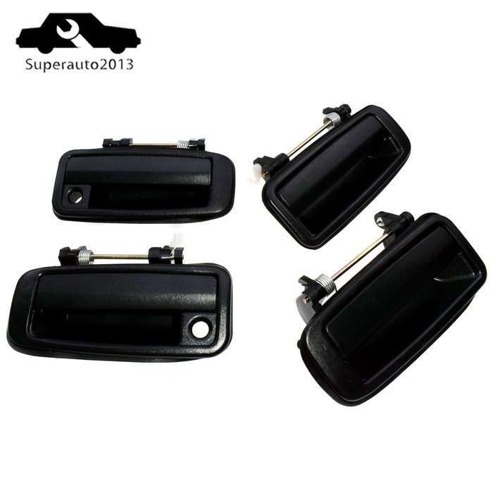 4X Outside Door Handle Front Rear Left Right Black For Toyota Corolla 88-92 New