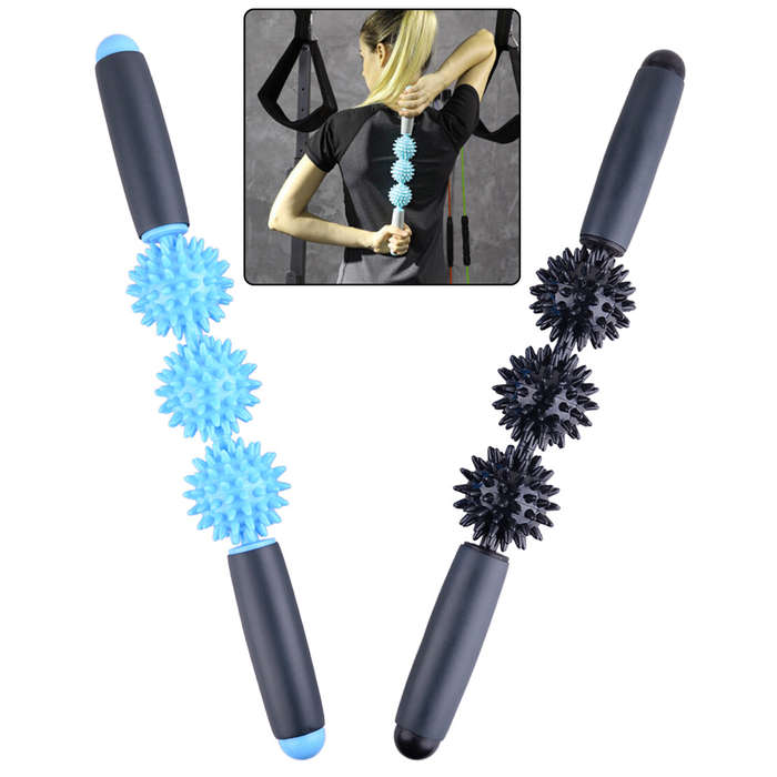 Spiky Ball Muscle Massage Roller Therapy Stick Fascia Pain Relax Yoga Sports Gym