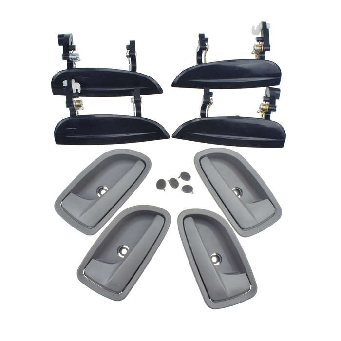 8Pcs NEW Front Rear Left Right Exterior Interior Door Handle For 2003-05 Kia Rio