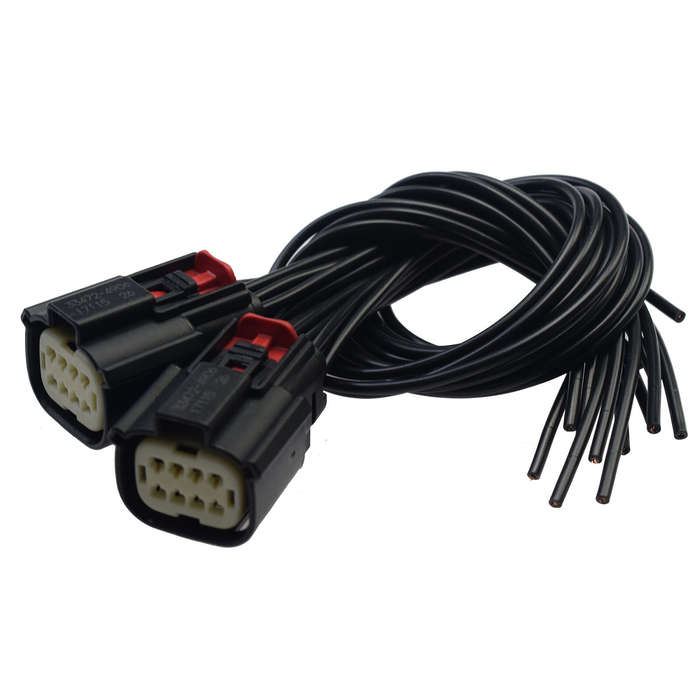 2PCS Headlight 6-Pin Wire 8Way Pigtail Connector For 2016-18 Chevrolet Silverado