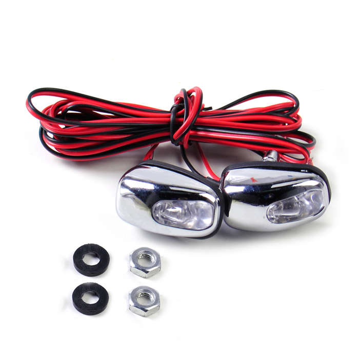 Universal 2pcs Colorful LED Light Windshield Washer Wiper Jet Water Spray Nozzle