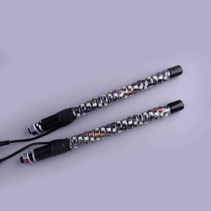 2pcs 1FT RGB LED Light Remote Control Flagpole Antenna Lamp For ATV Off-Road