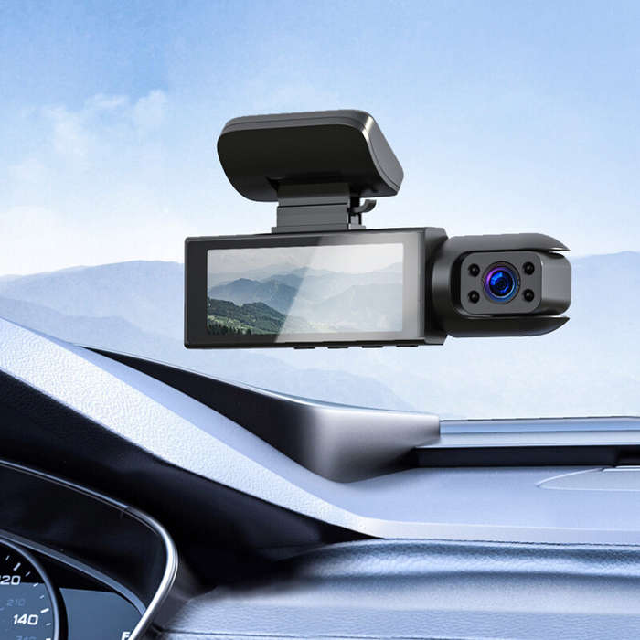Dash Cam 3.16in Night Vision Dual Lens Car DVR Recorder Front Inside Camera Get