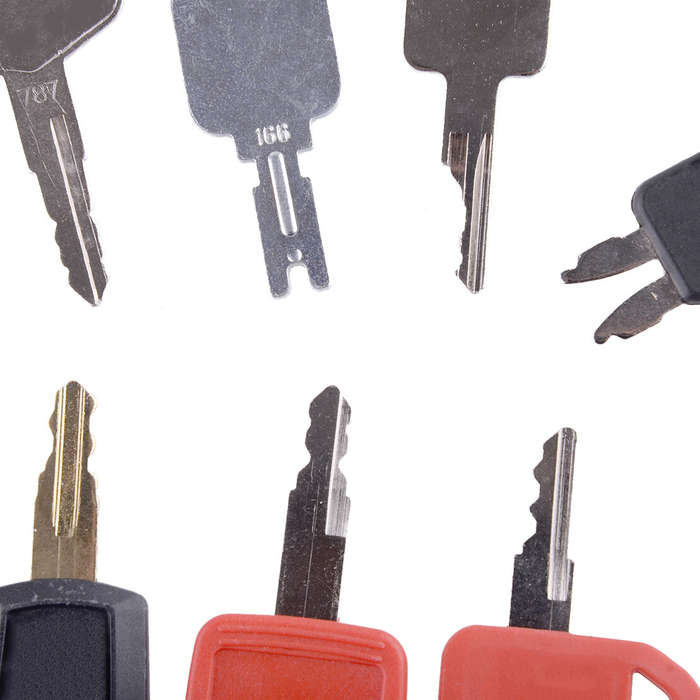 7pcs Heavy Equipment Keys fit for John Deere Cat Case Komatsu Bobcat Hitachi New