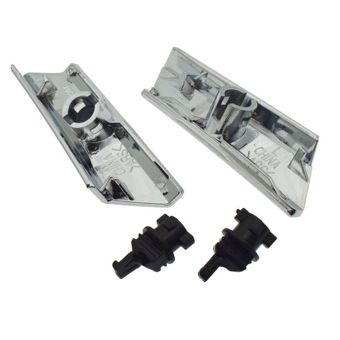 Pair Headlight Washer Nozzle Cover Chrome & Back Clips For LEXUS 8520830031 New