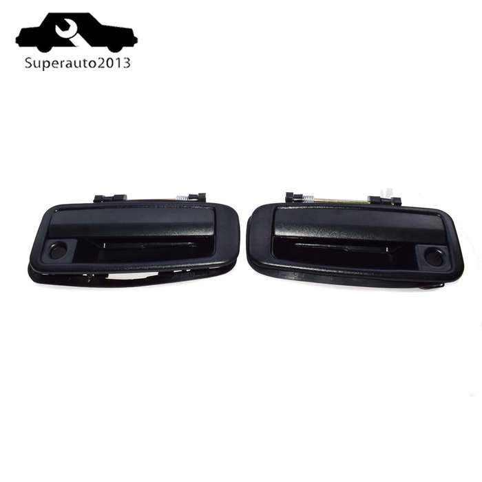 Pair Outside Door Handle Front Left & Right Black For Toyota Corolla 1988-92 New