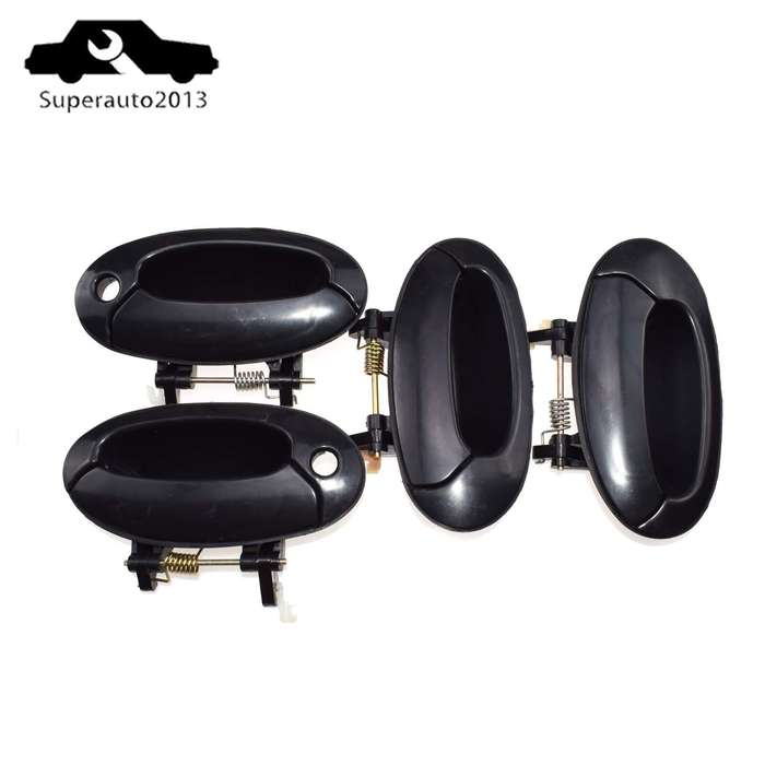 4PCS Front Rear Left Right Outside Door Handle Black For Hyundai Elantra 1996-00