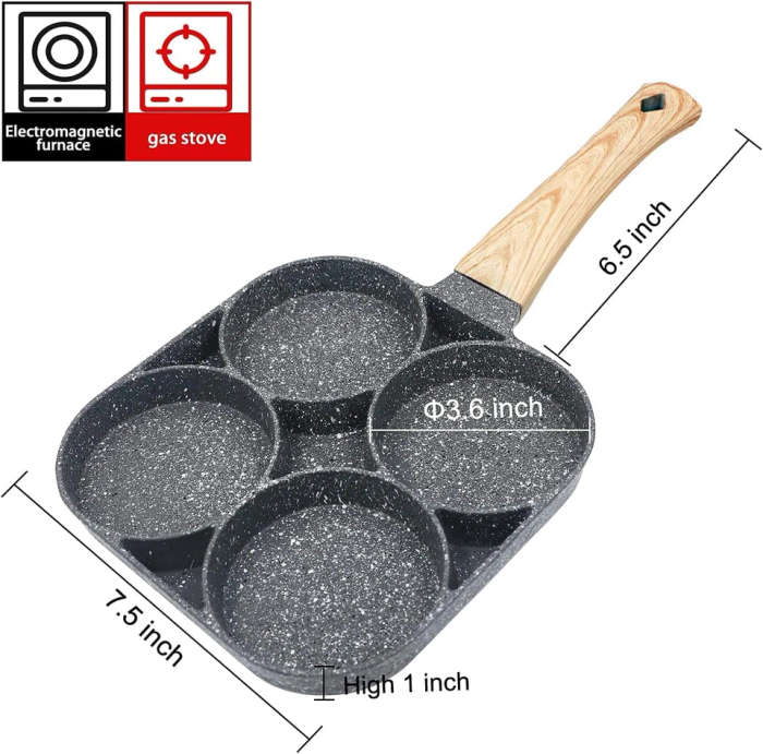4-Cup Egg Pan Non-stick Frying Pan Pancake Pan Skillet For Breakfast Fried Egg