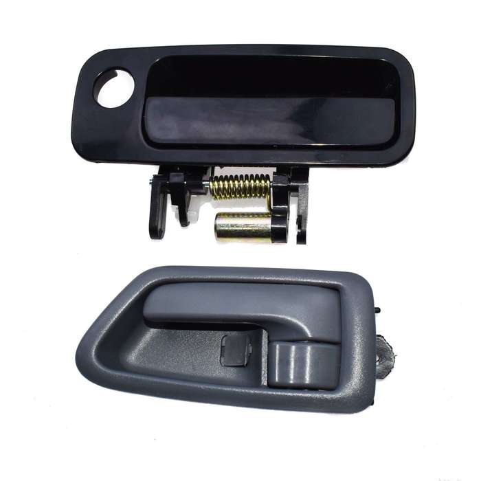 Black Front Left Outside & Gray Left Inside Door Handle For Toyota Camry 97-01