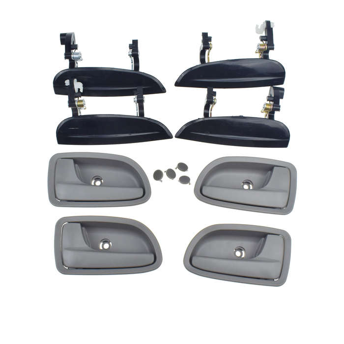 8Pcs NEW Front Rear Left Right Exterior Interior Door Handle For 2003-05 Kia Rio