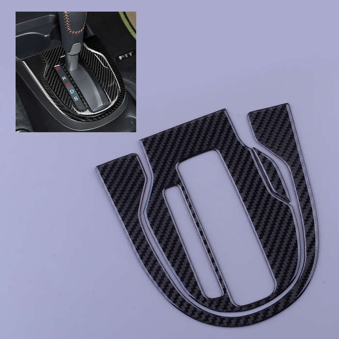 Carbon Fiber Gear Shift Panel Cover Trim Fit For Honda FIT JAZZ 2014-2018