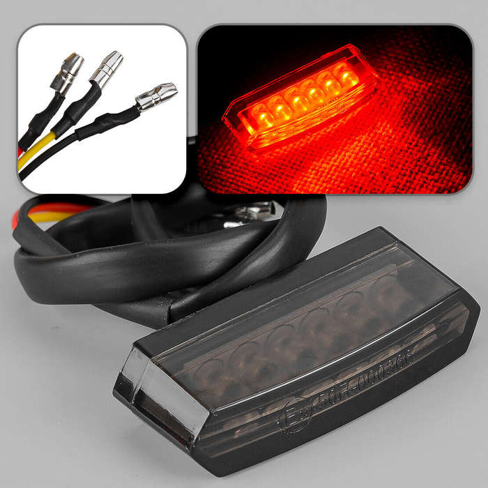 Motorcycle ATV 6-LED Rear Tail Light Mini Stop Brake Lamp Running Light 12V