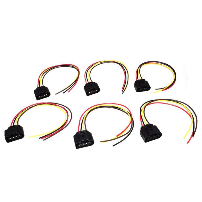 6PCS For Audi VW 4 Pin Ignition Coil Repair Connector Pigtail Wire Harness New