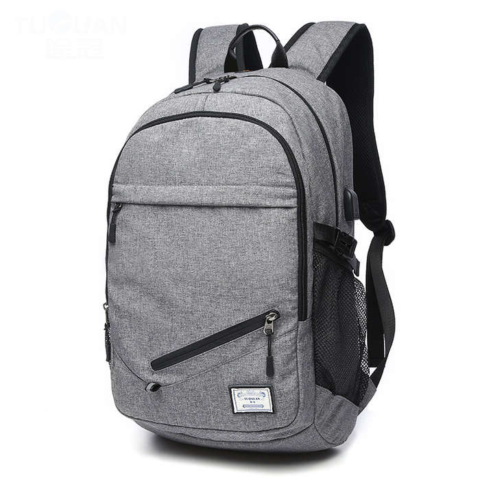 Waterproof Canvas Backpack Laptop Bag With USB Charging and Basketball Net