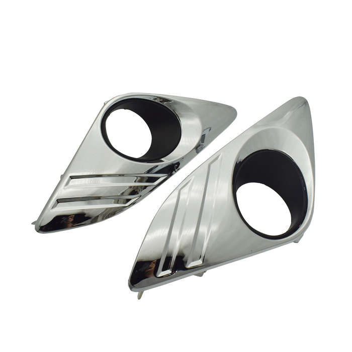 Front Left & Right Bumper Fog Light Cover Bezel Chrome For 2012-14 Toyota Camry