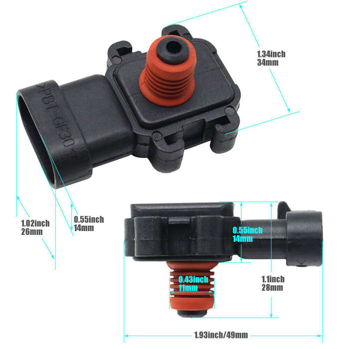 Manifold Absolute Pressure Sensor For Buick For Cadillac For Chevrolet 16187556