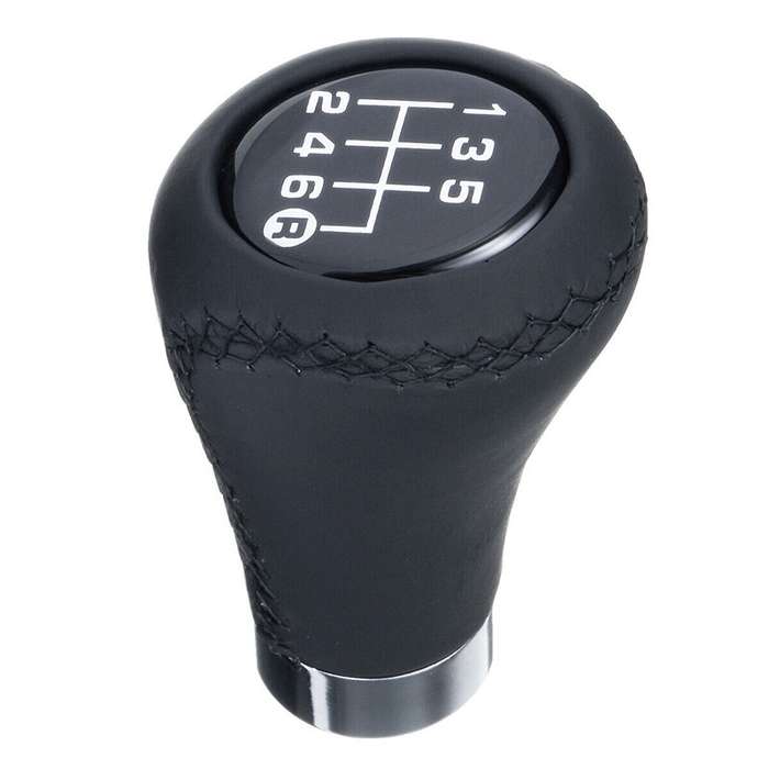6 Speed Universal Manual Leather Gear Stick Shift Knob Shifter Lever Black New