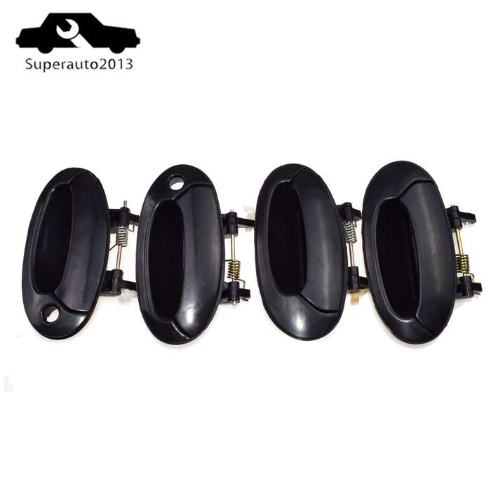 4PCS Front Rear Left Right Outside Door Handle Black For Hyundai Elantra 1996-00