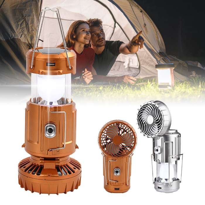 Solar FAN - with Solar panel charging Dual power