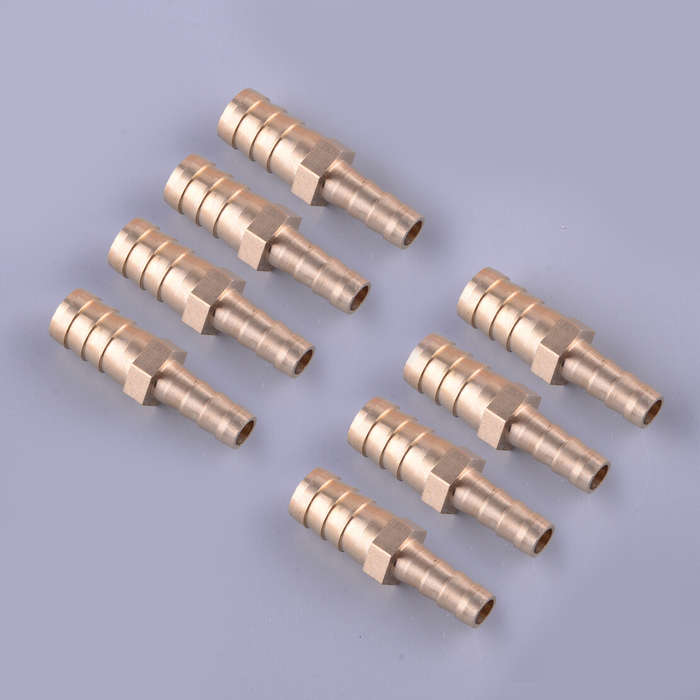 8x Brass 8mm-12mm Straight Hose Barb Fittings Reducers 5/16"x7/16"