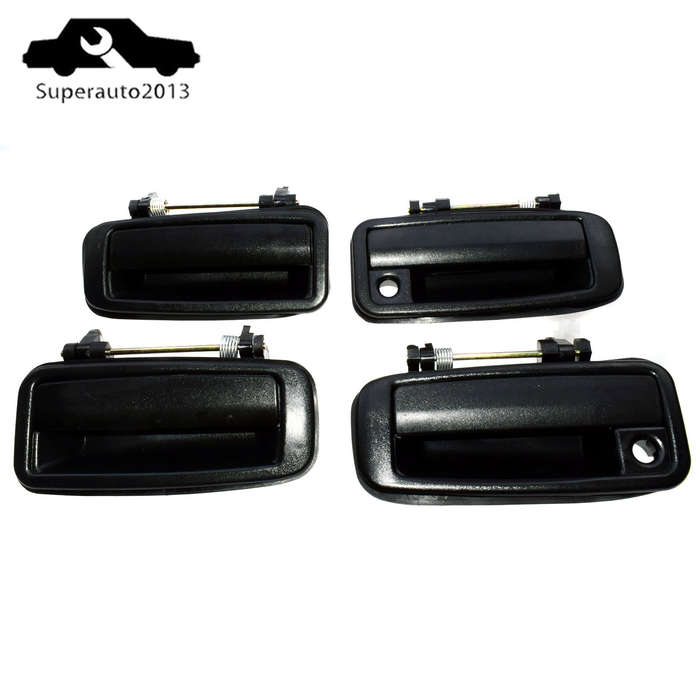 4X Outside Door Handle Front Rear Left Right Black For Toyota Corolla 88-92 New