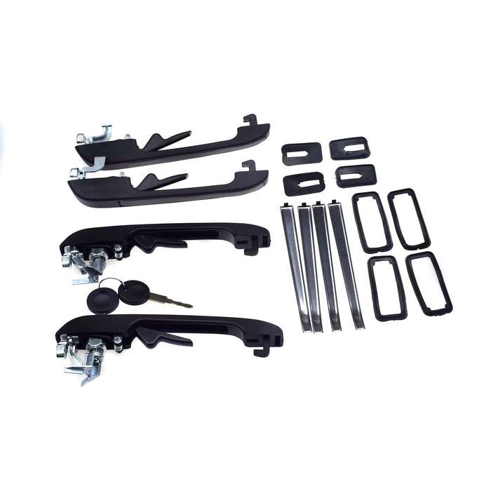 4PCS Front Rear Left Right Exterior Door Handles W/Key For VW Golf Jetta Rabbit
