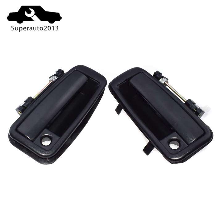 Pair Outside Door Handle Front Left & Right Black For Toyota Corolla 1988-92 New